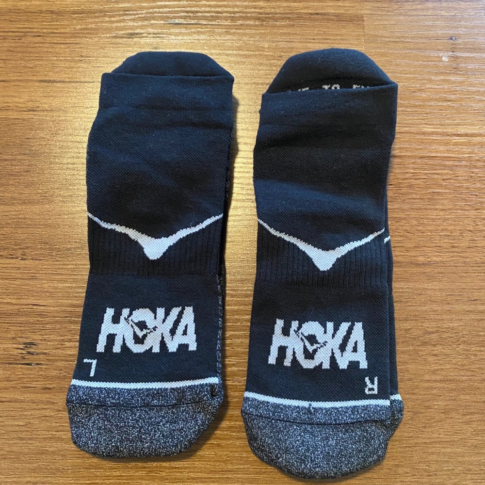 Hoka Performance Running Socks Men Sz 8-12 Black Grey Athletic Crew Low Cut